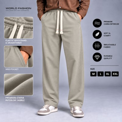 Premium China Interlock Joggers – Stone Beige