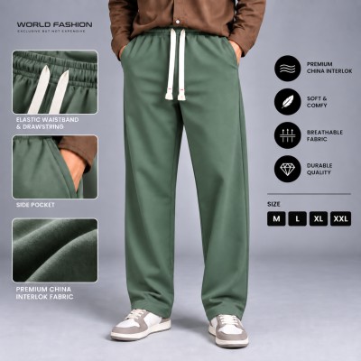 Premium China Interlock Joggers – Light Olive