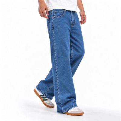4 POCKET BAGGY DENIM JEANS - [MID BLUE]