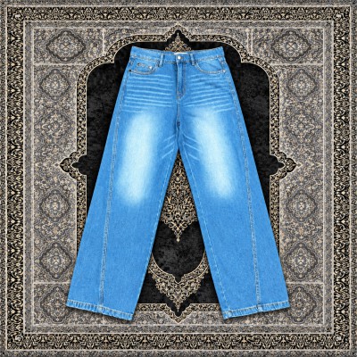 Wide Lag Washed Denim - Classic Light Blue